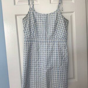 Blue and White Checkered Madewell Dress